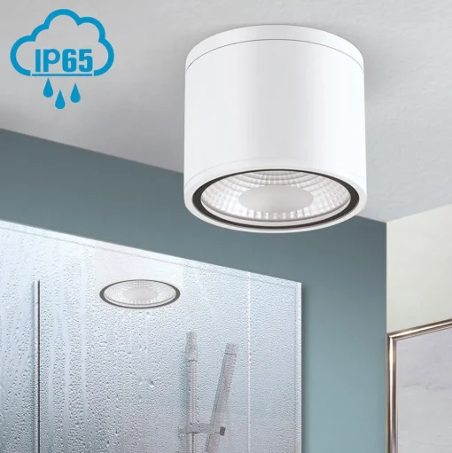 LED plafondspot Sputnik IP65 Ø 14,5 cm wit
