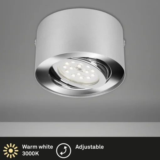 LED plafondspot Tube, zilverkleurig