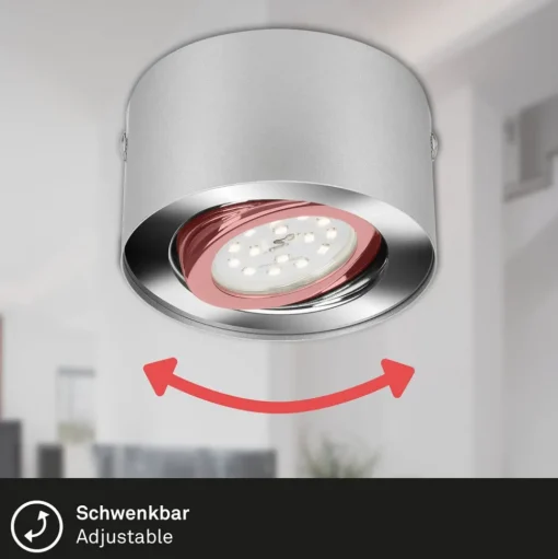 LED plafondspot Tube, zilverkleurig