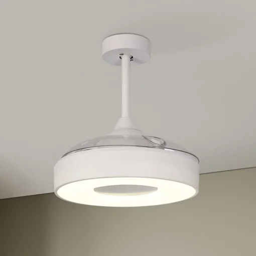 LED plafondventilator Coin Mini wit DC stil Ø 91 cm CCT
