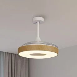 LED plafondventilator Coin Mini hout DC stil Ø 91 cm CCT