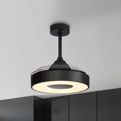 LED plafondventilator Coin Mini zwart DC stil Ø 91 cm CCT