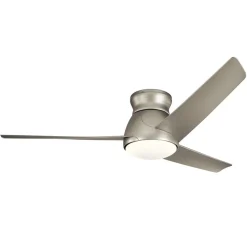 LED plafondventilator Eris, IP44, geborsteld nikkel