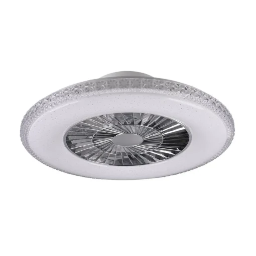 LED plafondventilator Harstad, kristallen frame
