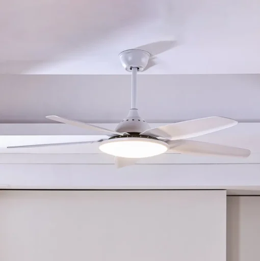 LED plafondventilator Lucande Divian, wit, DC, stil, CCT