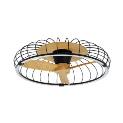 LED plafondventilator Nature, CCT App zwart/beuken