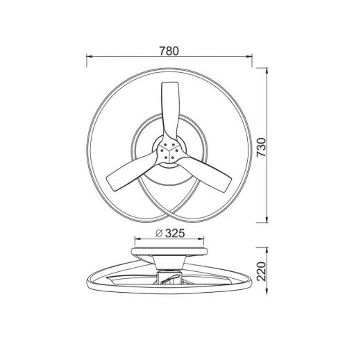 LED plafondventilator Ocean wit/hout DC stil Ø 78 cm CCT
