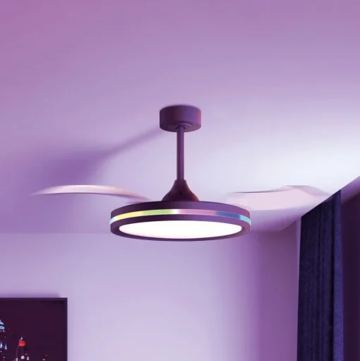 LED plafondventilator Rafaga zwart DC stil Ø 106 cm CCT RGB