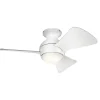 LED plafondventilator Sola, IP23 wit mat