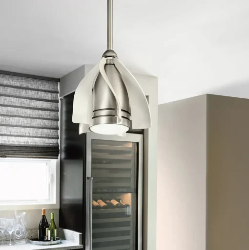 LED plafondventilator Terna nikkel/crème