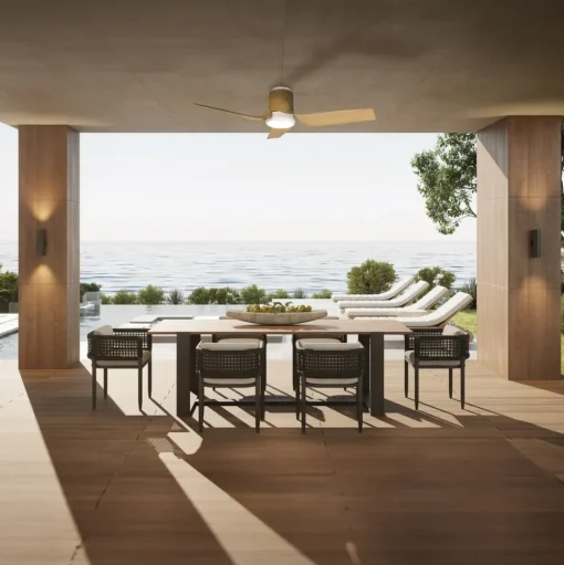 LED plafondventilator Ushuaia hout DC stil Ø 134 cm CCT