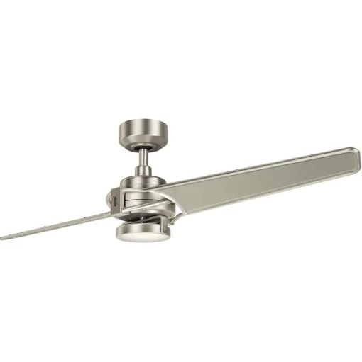 LED plafondventilator Xety, nikkel/crème