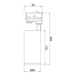 LED railspot Lucea Phase 20W zwart