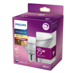 LED reflector PAR30S E27 9,5W, warmwit, dimbaar