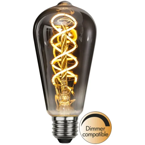 LED rustieke lamp E27 ST64 2W filament 2.100K rook
