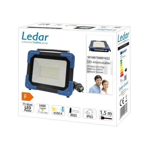 LED schijnwerper Ledar 6.500 K 120° zwart 75 W
