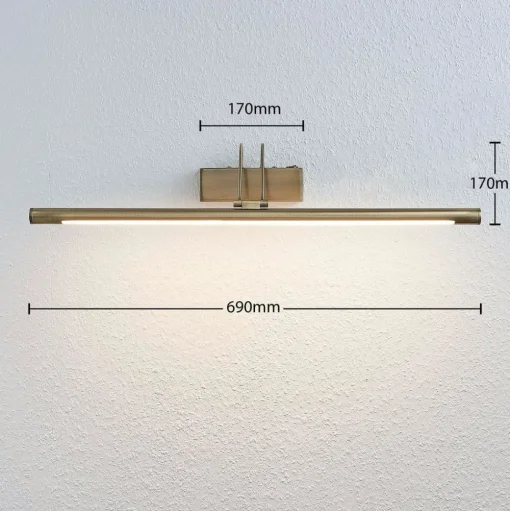 LED schilderij verl Mailine met schak, oud messing