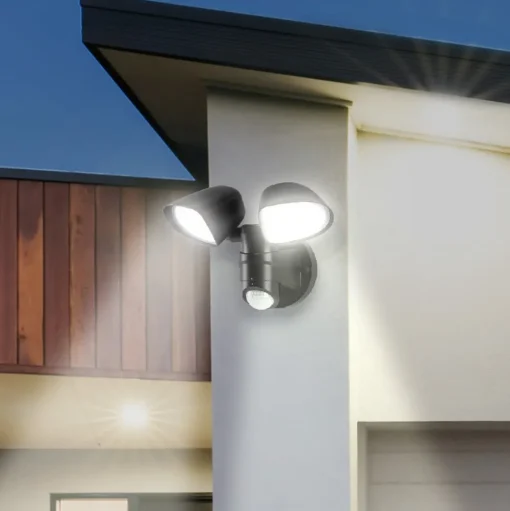 LED sensor buitenwandspot Bilbao 2-lamps zwart