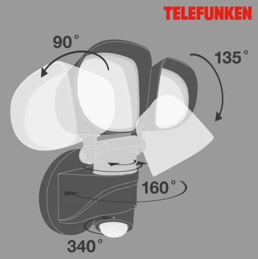 LED sensor buitenwandspot Bilbao 2-lamps zwart