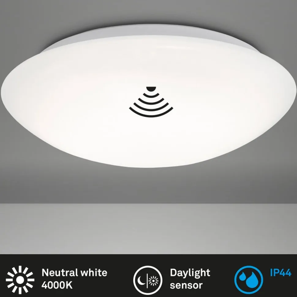 LED sensor plafondlamp Elipso IP44 4.000K Ø28cm