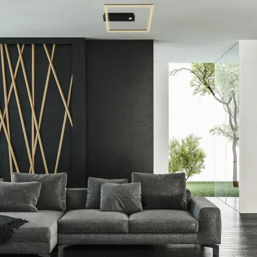 LED sensor plafondlamp Nici vierkant zwart