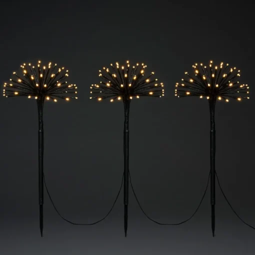 LED sfeerlamp drie paardenbloemen met grondspies IP44