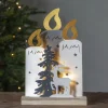 LED sfeerlamp Fauna met kaarsen, boom en hert