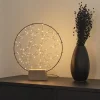 LED silhouet kleine ring met houten voet