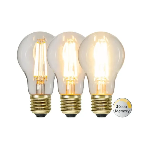 LED Soft Glow Memory, E27, 6,5 W, 2.100 K, dimbaar, gloeidraad