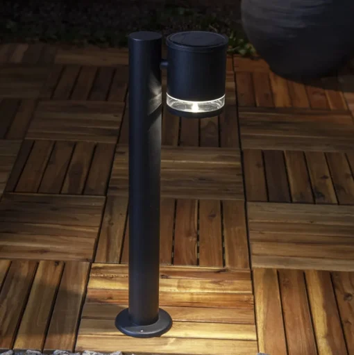LED sokkellamp Wenen, zwart, metaal, hoogte 50 cm