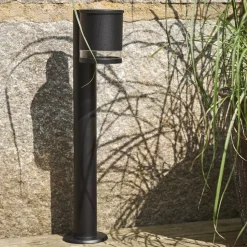 LED sokkellamp Wenen, zwart, metaal, hoogte 50 cm