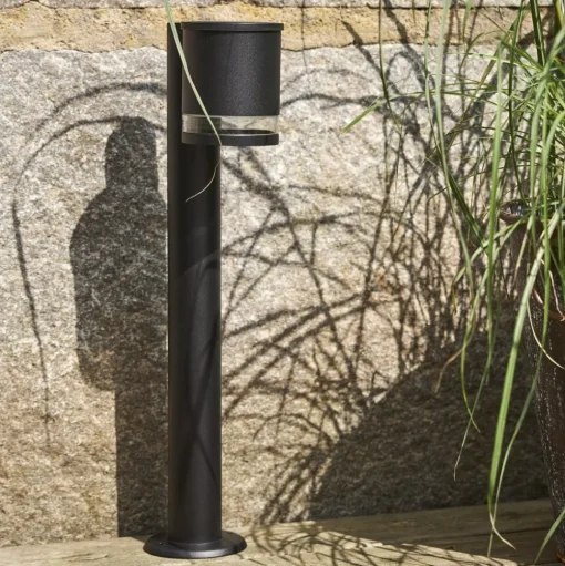 LED sokkellamp Wenen, zwart, metaal, hoogte 50 cm