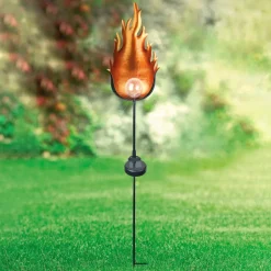 LED solarlamp 33472 met metalen vlam