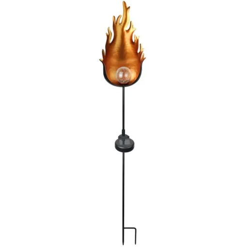 LED solarlamp 33472 met metalen vlam