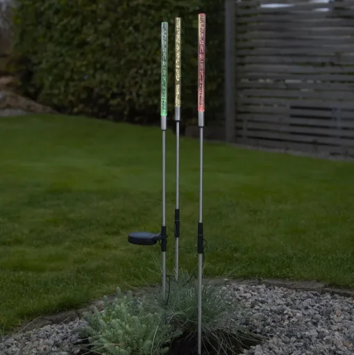 LED solarlamp Bubbly per set van 3, meerkleurig