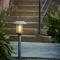 LED solarlamp Filip in grafiet met aardspies