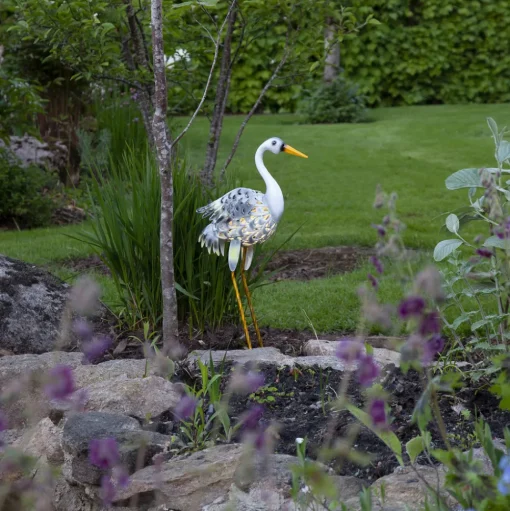LED solarlamp Heron als reiger-figuur