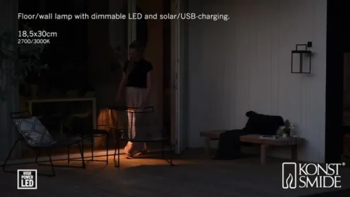 LED solarlantaarn Portofino, wand / tafel, zwart
