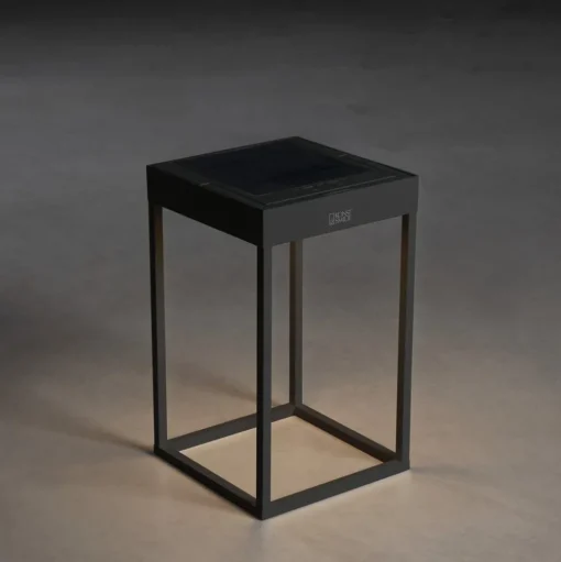 LED solarlantaarn Portofino, wand / tafel, zwart