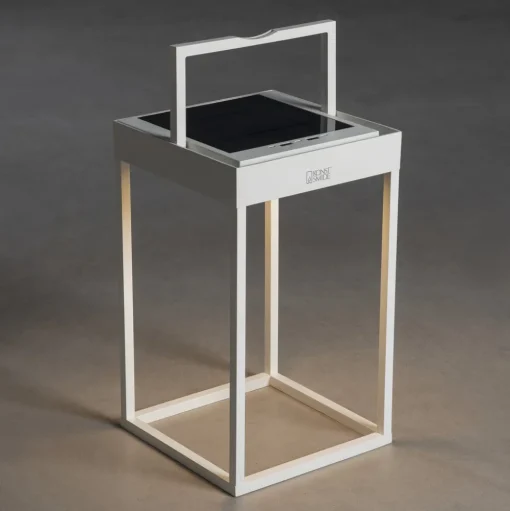 LED solarlantaarn Portofino, wand / tafel, wit
