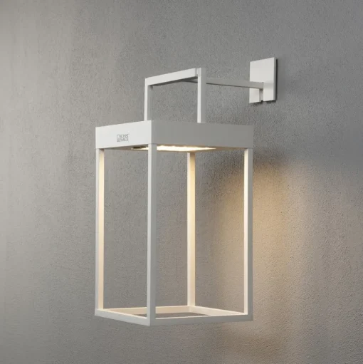LED solarlantaarn Portofino, wand / tafel, wit