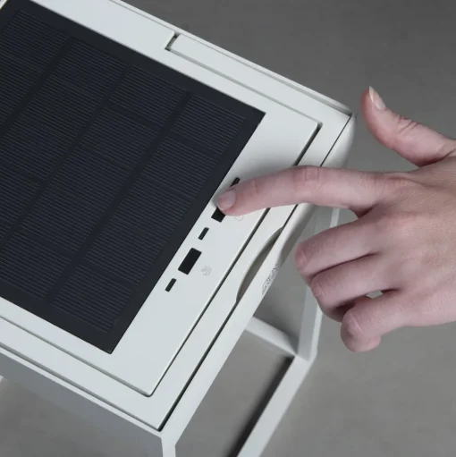 LED solarlantaarn Portofino, wand / tafel, wit