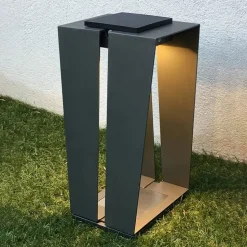 LED solarlantaarn Skaal van aluminium, 40 cm grijs