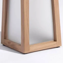 LED solarlantaarn Tecka draagbaar, teak 25 cm