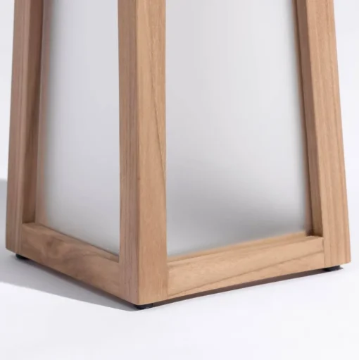 LED solarlantaarn Tecka draagbaar, teak 25 cm