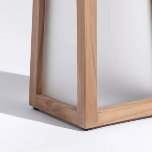LED solarlantaarn Tecka draagbaar, teak 25 cm
