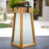 LED solarlantaarn Tecka, teakhout natuur, 39 cm
