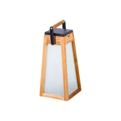LED solarlantaarn Tecka, teakhout natuur, 39 cm