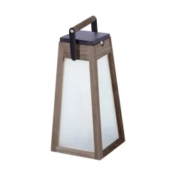 LED solarlantaarn Tecka, teakhout Duratec grijs