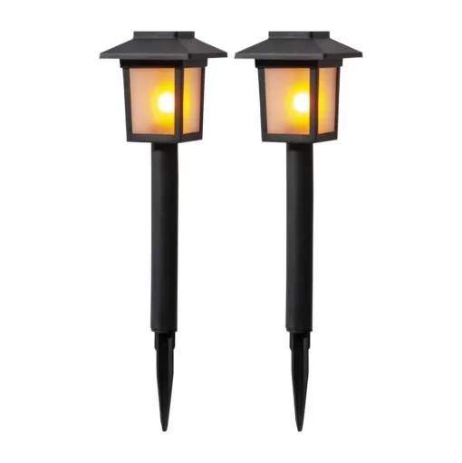 LED solar-sokkellamp Flame Mini in 2 per set